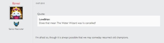 La confirmación por parte de un rioter de que Well Soterios estaba cancelado. - League of Legends