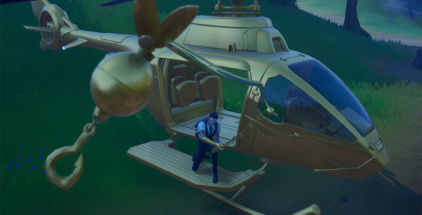 Fortnite, desafíos de Midas: Pesca un pez a bordo de un Choppa