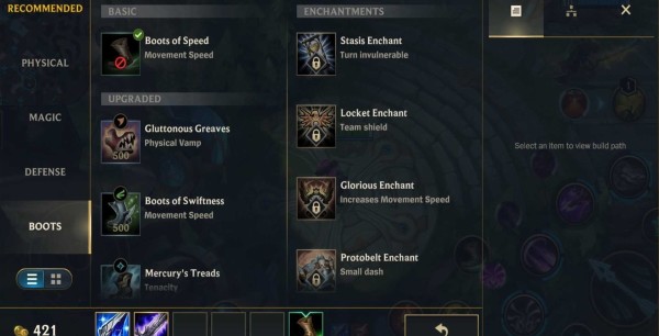 Wild Rift: Personalizar el equipamiento  y elegir que objetos comprar antes de las partidas