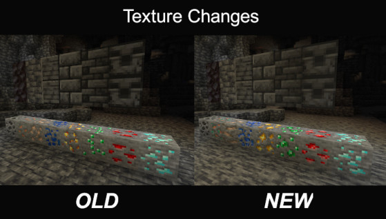 Cambios de textura de minerales. - Minecraft