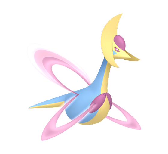 Cresselia na forma normal - Pokémon Shiny Diamond / Shimmering Pearl