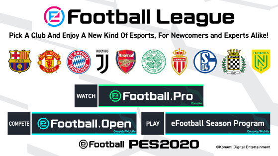 Konami anuncia 10 clubes profesionales para participar en la temporada eFootball 2019/20