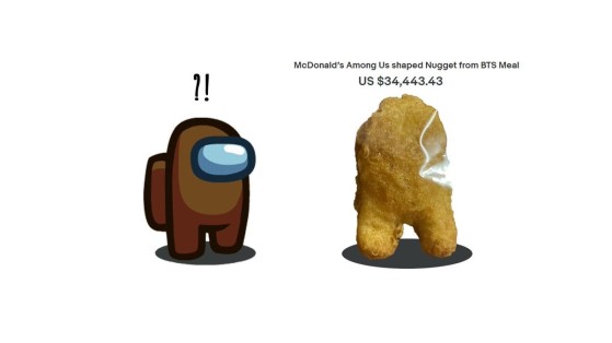 Subastan un nugget de pollo con forma de uno de los personajes de Among Us por 50.000 dólares