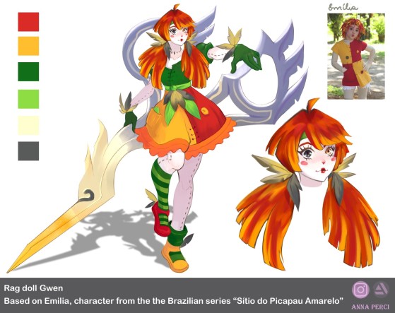 Gwen, inspirada en un clásico personaje brasileño (vía Anna Perci) - League of Legends