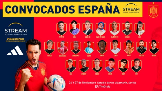 Los 22 streamers convocados por TheGrefg para representar a España en la Stream World Cup
