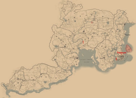 Guía del mapa del tesoro de Red Dead Redemption – La Neta Neta