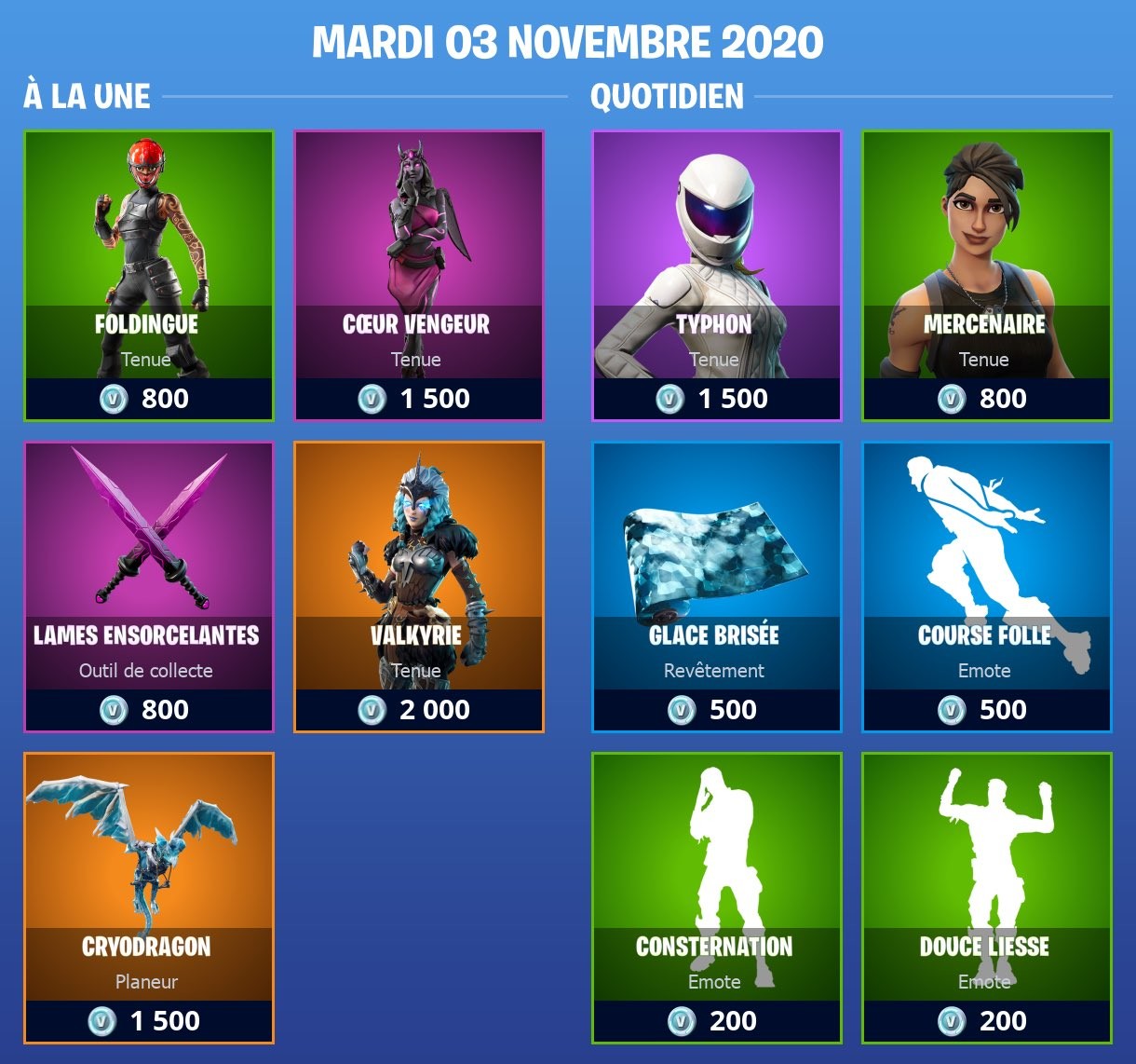 Fortnite Tienda del 3 de noviembre de 2020 Millenium Fortnite Tienda del 3 de noviembre de 2020 Millenium