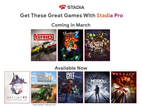 Juegos de gratis con Stadia Pro en marzo: Grid y Steamworld por partida doble