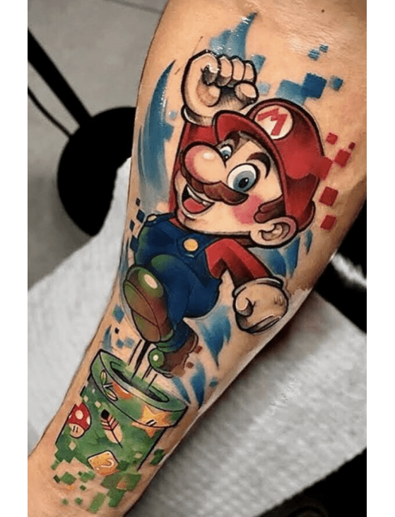 2.- Mario - 19.628 tatuajes (imagen de Instagram/nintendoworldtattoo) - Millenium
