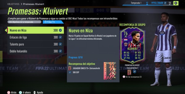 FIFA 22 - Kluivert OTW, objetivos para conseguir gratis a este MI para vuestro equipo de FUT