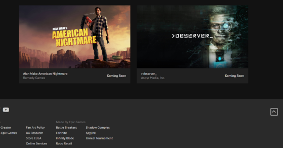 Alan Wake's American Nightmare y Observer gratis en Epic Games Store PC