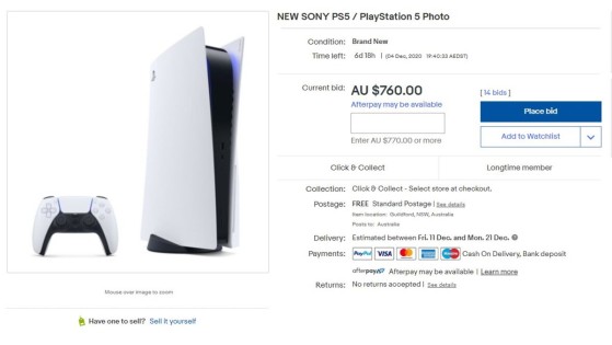 PS5: El último timo es vender una foto de la consola... Y la puja va por 810$