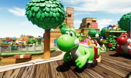 Así es la atracción Yoshi's Adventure en el parque de atracciones Super Nintendo World