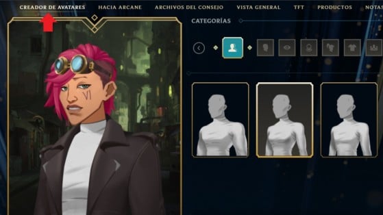 En el cliente, el creador de avatares será la primera opción que veamos en Menú de Inicio - League of Legends