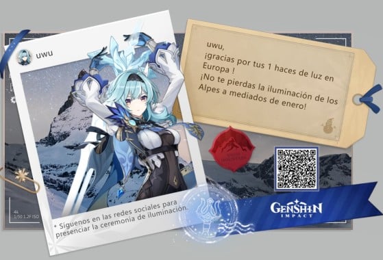 El evento nos permite crear una tarjeta personalizada - Genshin Impact