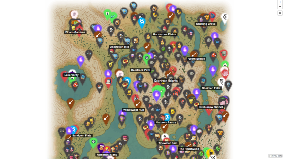 Ejemplo de los mapas - Leyendas Pokémon: Arceus