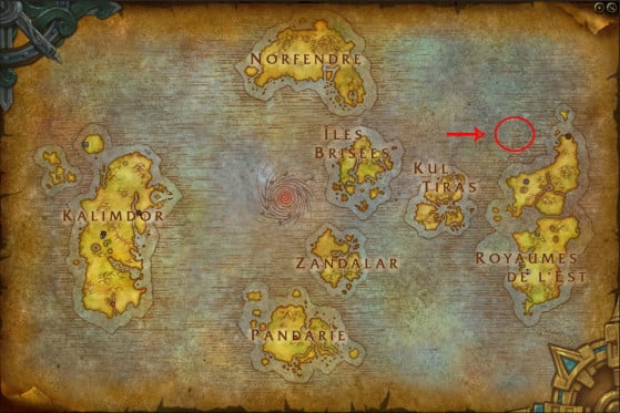 Última posición conocida de las Islas Dragón - World of Warcraft