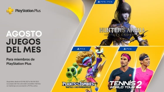 Juegos PS Plus agosto 2021: Hunter’s Arena Legends, PvZ Battle 4 Neighborville y Tennis World Tour 2