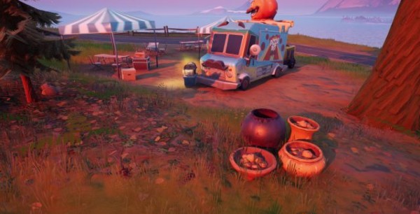 Fortnite: Enciéndete y baila en un Templo Tomate cerca de Pozo de pizza o Camioneta de pizza