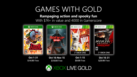 Friday the 13th y Ninja Gaiden 3 entre los juegos de Xbox Live Gold