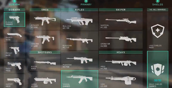 Valorant: Todas las armas, características, guía