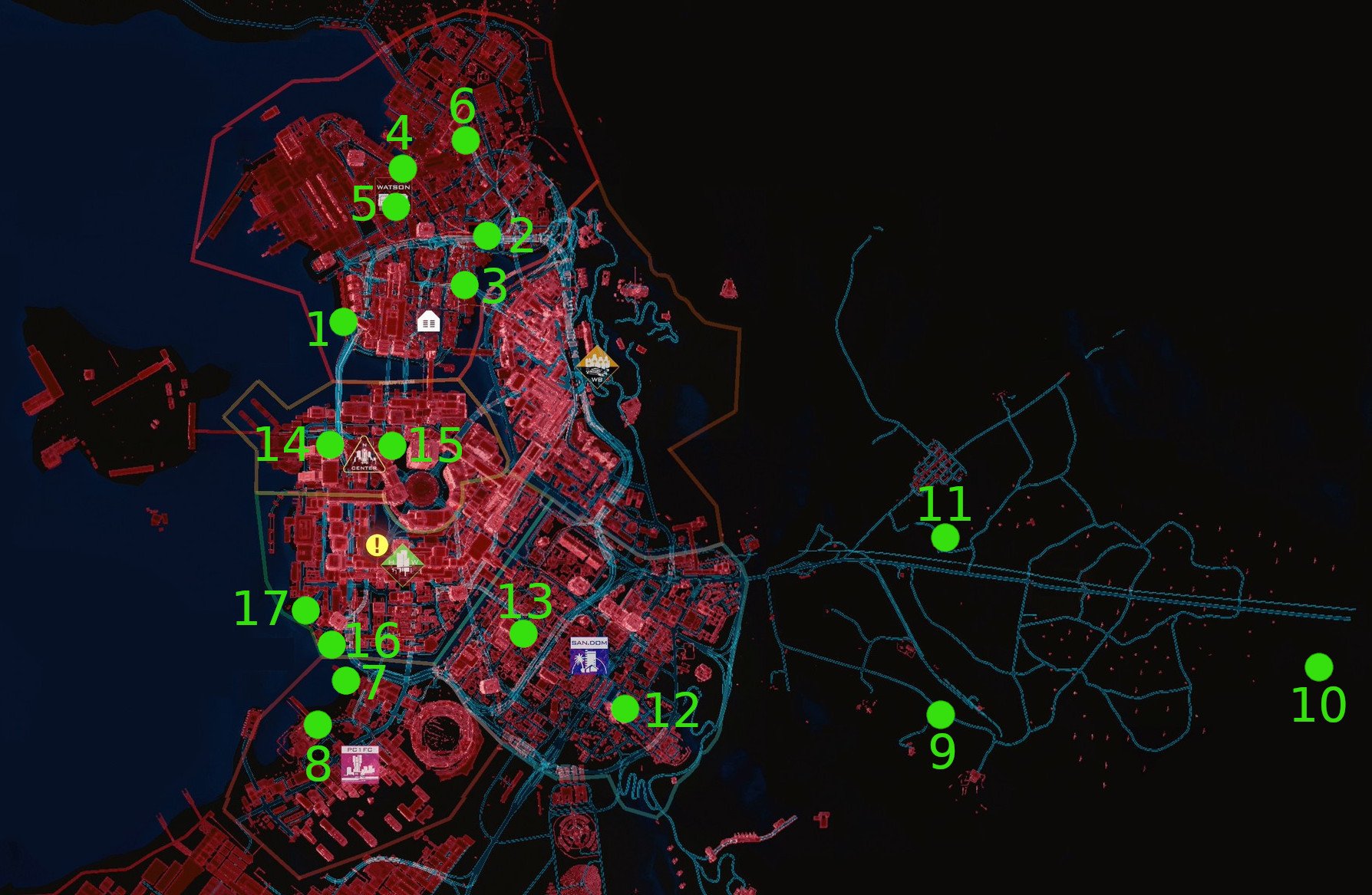 Cyberpunk киберпсихи на карте (119) фото