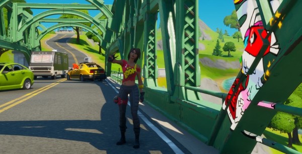 Fortnite: Visita el puente de acero rojo, amarillo, verde, azul y púrpura, desafío de Deadpool