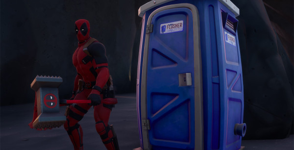 Fortnite Desafío Deadpool: entra en una cabina telefónica o baño portátil