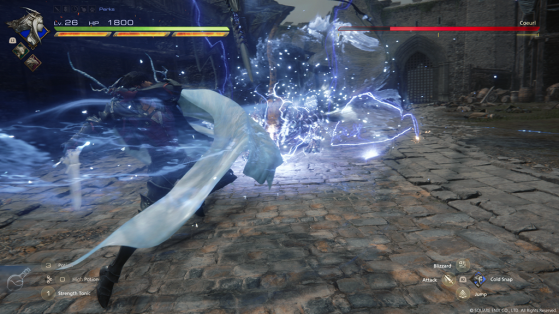 Escena de batalla donde se usan las habilidades de Eikons - Final Fantasy XVI