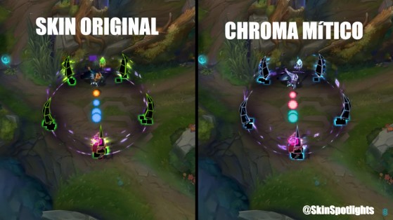 Los VFX de las habilidades también cambian de color en los Chromas Míticos - League of Legends
